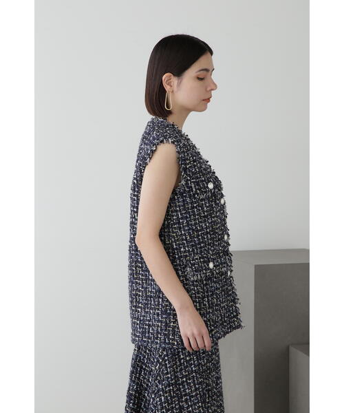 JILL STUART（ジルスチュアート）の「◆カラーツイードジレ（ベスト・レディース・ホワイト/ネイビー・SMALL/MEDIUM）」の20枚目の写真