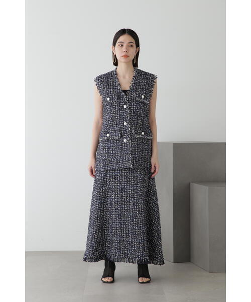 JILL STUART（ジルスチュアート）の「◆カラーツイードジレ（ベスト・レディース・ホワイト/ネイビー・SMALL/MEDIUM）」の21枚目の写真