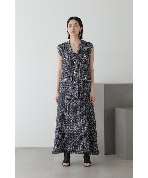 JILL STUART（ジルスチュアート）の「◆カラーツイードジレ（ベスト・レディース・ホワイト/ネイビー・SMALL/MEDIUM）」の22枚目の写真