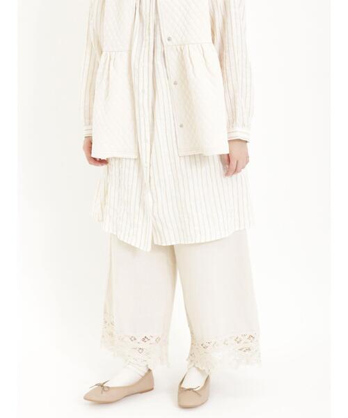 Samansa Mos2（サマンサ モスモス）の「裾バテンレースストレートパンツ（その他パンツ・レディース・キナリ/ブラック/ベージュ・F）」の4枚目の写真