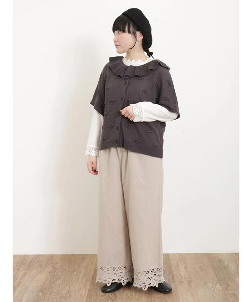 Samansa Mos2（サマンサ モスモス）の「裾バテンレースストレートパンツ（その他パンツ・レディース・キナリ/ブラック/ベージュ・F）」の10枚目の写真