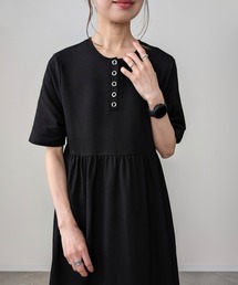 JUNOAH | ウエスト切替ギャザーマキシ丈ワンピース(ワンピース)