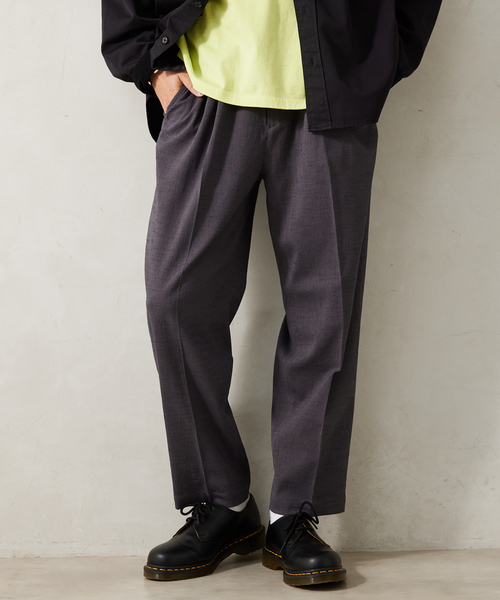 JOURNAL STANDARD relume（ジャーナルスタンダード　レリューム）の「サイドメランジ イージーパンツ（スラックス・メンズ・ブラック/ブラックミックス/ベージュ系その他・MEDIUM/LARGE）」の3枚目の写真