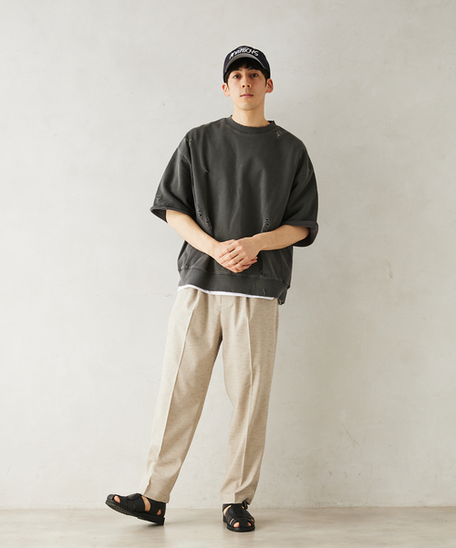 JOURNAL STANDARD relume（ジャーナルスタンダード　レリューム）の「サイドメランジ イージーパンツ（スラックス・メンズ・ブラック/ブラックミックス/ベージュ系その他・MEDIUM/LARGE）」の6枚目の写真