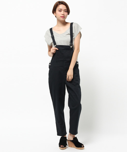 CIAOPANIC（チャオパニック）の「【Ciaopanic】　C/ツイルオーバーオール（サロペット/オーバーオール・レディース・ネイビー/ブラック・FREE）」の2枚目の写真