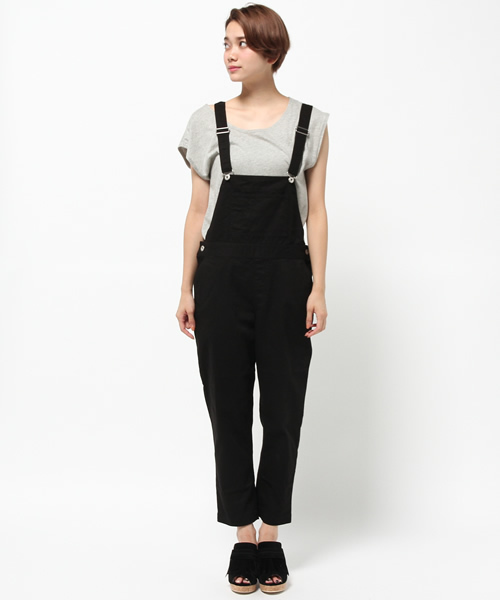 CIAOPANIC（チャオパニック）の「【Ciaopanic】　C/ツイルオーバーオール（サロペット/オーバーオール・レディース・ネイビー/ブラック・FREE）」の3枚目の写真