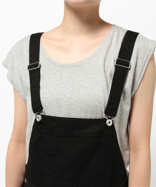 CIAOPANIC（チャオパニック）の「【Ciaopanic】　C/ツイルオーバーオール（サロペット/オーバーオール・レディース・ネイビー/ブラック・FREE）」の6枚目の写真