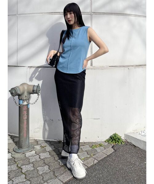 MURUA（ムルーア）の「2WAYコンパクトカットソー（タンクトップ・レディース・ホワイト/レッド/ブラック/グレー/ブルー・FREE）」の15枚目の写真