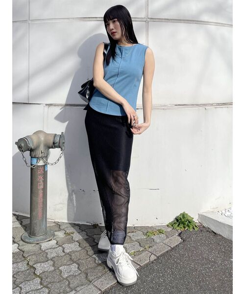 MURUA（ムルーア）の「2WAYコンパクトカットソー（タンクトップ・レディース・ホワイト/レッド/ブラック/グレー/ブルー・FREE）」の16枚目の写真