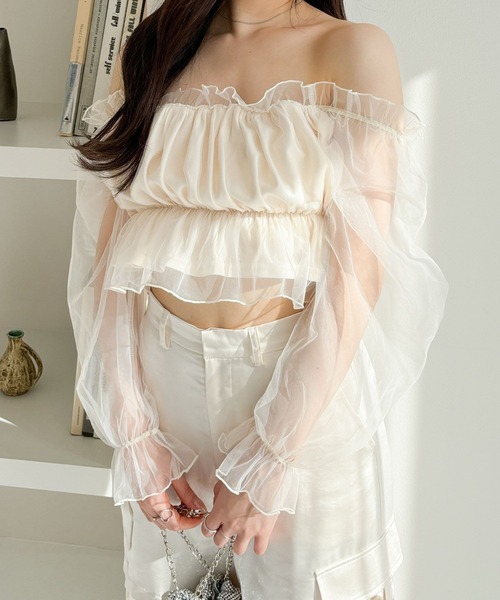 Heather（ヘザー）の「チュールオフショルブラウス　114166（シャツ/ブラウス・レディース・アイボリー/グレー/ブラック・FREE）」の20枚目の写真