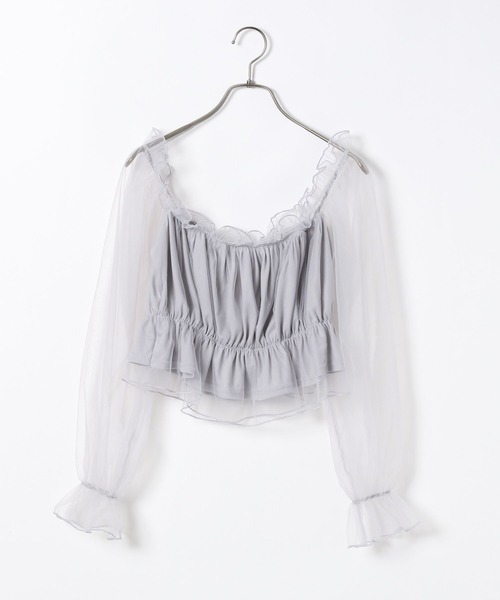 Heather（ヘザー）の「チュールオフショルブラウス　114166（シャツ/ブラウス・レディース・アイボリー/グレー/ブラック・FREE）」の12枚目の写真