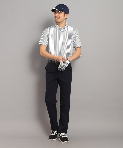 【セール】【UVカット/吸水速乾】ストライプデザイン ポケットあり 半袖ポロシャツ（ポロシャツ）｜adabat（アダバット）