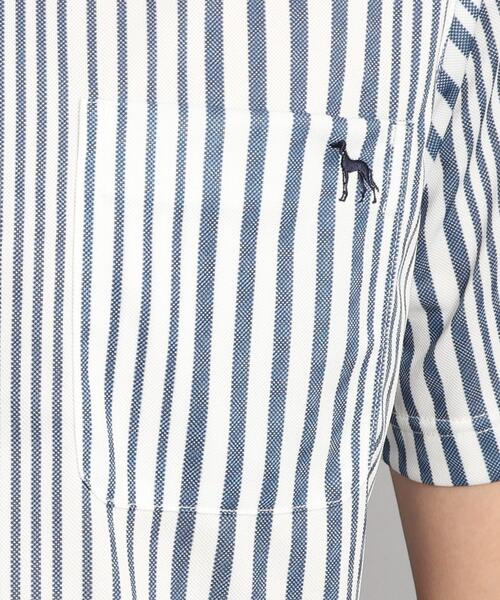 【セール】【UVカット/吸水速乾】ストライプデザイン ポケットあり 半袖ポロシャツ（ポロシャツ）｜adabat（アダバット）