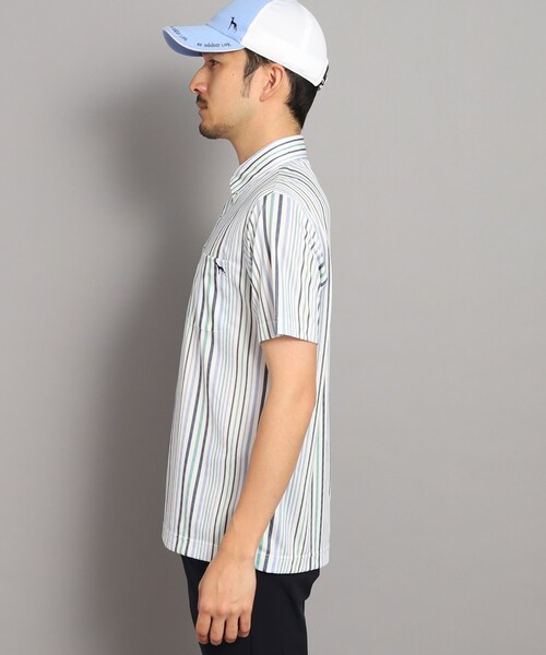 【セール】【UVカット/吸水速乾】ストライプデザイン ポケットあり 半袖ポロシャツ（ポロシャツ）｜adabat（アダバット）