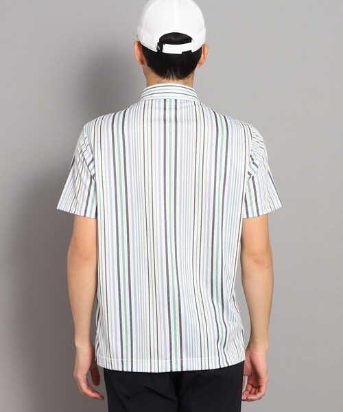 【セール】【UVカット/吸水速乾】ストライプデザイン ポケットあり 半袖ポロシャツ（ポロシャツ）｜adabat（アダバット）