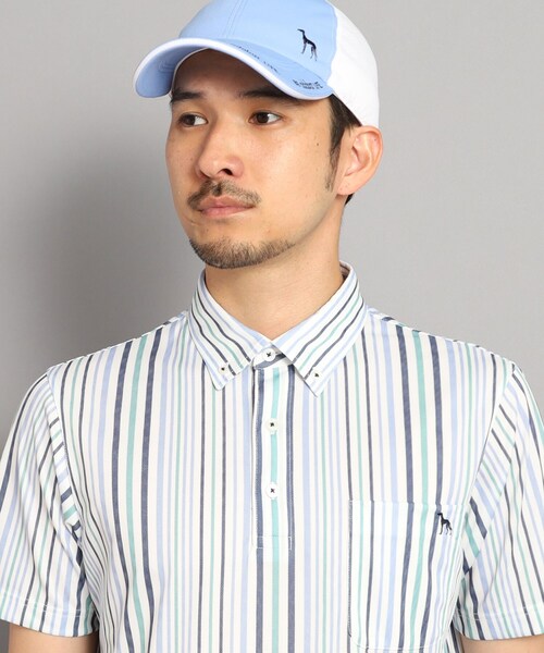 【セール】【UVカット/吸水速乾】ストライプデザイン ポケットあり 半袖ポロシャツ（ポロシャツ）｜adabat（アダバット）