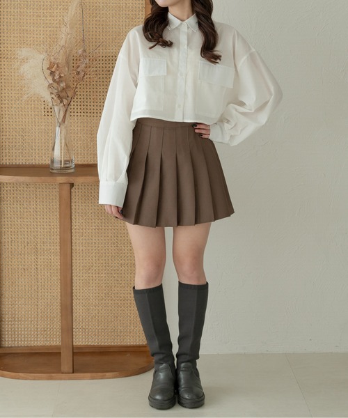 Ambre Neige(アンブルネージュ)の「ダブルポケットストライプショートシャツ/WEB/EC限定商品(シャツ/ブラウス・レディース・ライトブルー/オフホワイト/ピンク・FREE)」の8枚目の写真