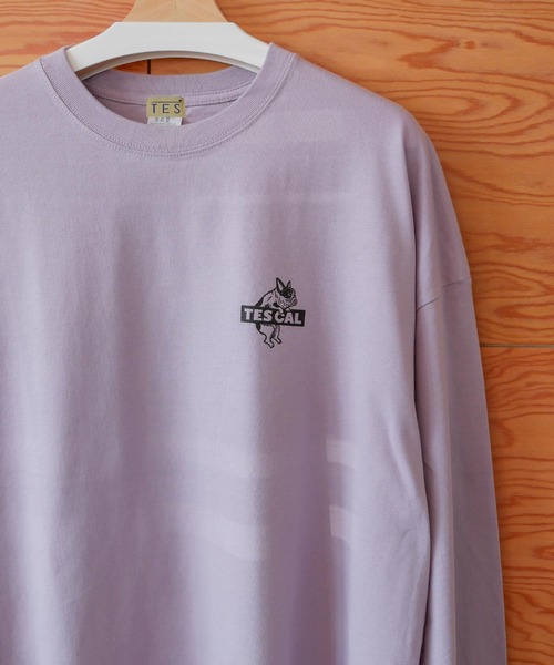 The Endless Summer(エンドレスサマー)の「【WEB / FLAG SHOP限定】TES CAL BOX LOGO LONG SLEEVE T /オーバーサイズ・ビッグシルエット・ロンT(Tシャツ/カットソー・メンズ・サンドベージュ/ラベンダー/ライトグレー/レッド/グリーン/ブルー・SMALL/MEDIUM/LARGE/X-LARGE)」の5枚目の写真