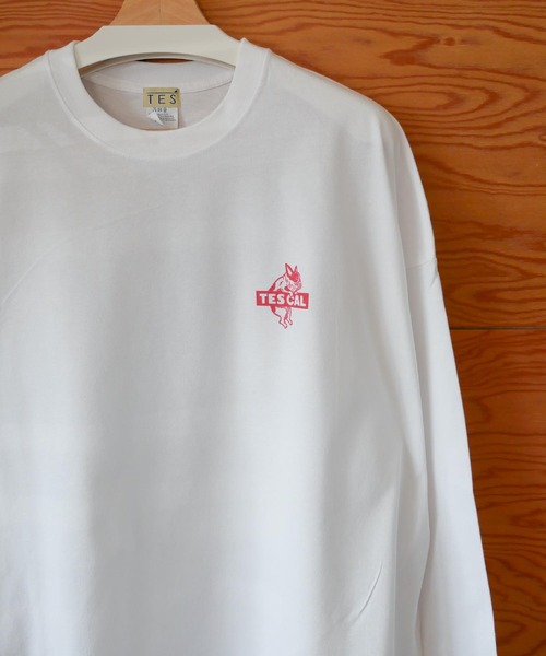 The Endless Summer(エンドレスサマー)の「【WEB / FLAG SHOP限定】TES CAL BOX LOGO LONG SLEEVE T /オーバーサイズ・ビッグシルエット・ロンT(Tシャツ/カットソー・メンズ・サンドベージュ/ラベンダー/ライトグレー/レッド/グリーン/ブルー・SMALL/MEDIUM/LARGE/X-LARGE)」の6枚目の写真