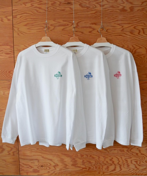 The Endless Summer(エンドレスサマー)の「【WEB / FLAG SHOP限定】TES CAL BOX LOGO LONG SLEEVE T /オーバーサイズ・ビッグシルエット・ロンT(Tシャツ/カットソー・メンズ・サンドベージュ/ラベンダー/ライトグレー/レッド/グリーン/ブルー・SMALL/MEDIUM/LARGE/X-LARGE)」の8枚目の写真