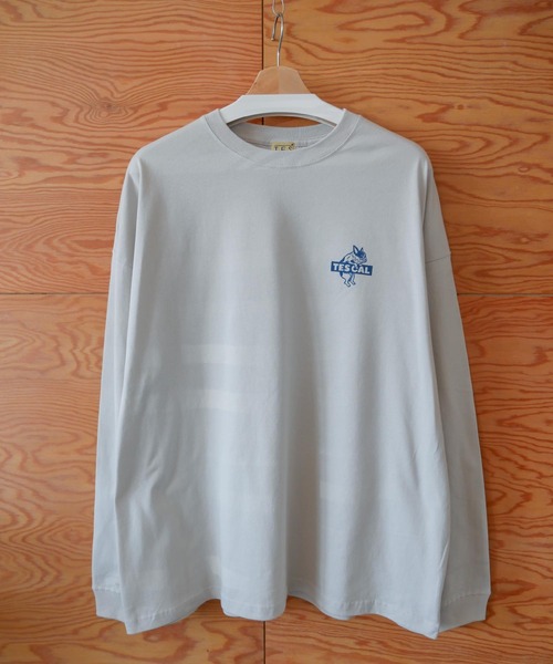 The Endless Summer(エンドレスサマー)の「【WEB / FLAG SHOP限定】TES CAL BOX LOGO LONG SLEEVE T /オーバーサイズ・ビッグシルエット・ロンT(Tシャツ/カットソー・メンズ・サンドベージュ/ラベンダー/ライトグレー/レッド/グリーン/ブルー・SMALL/MEDIUM/LARGE/X-LARGE)」の9枚目の写真
