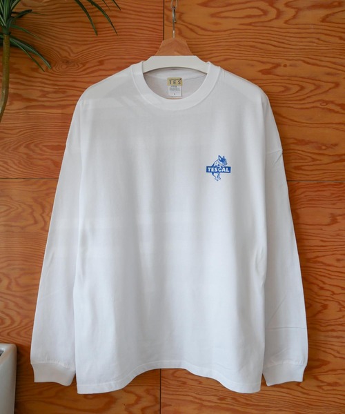 The Endless Summer(エンドレスサマー)の「【WEB / FLAG SHOP限定】TES CAL BOX LOGO LONG SLEEVE T /オーバーサイズ・ビッグシルエット・ロンT(Tシャツ/カットソー・メンズ・サンドベージュ/ラベンダー/ライトグレー/レッド/グリーン/ブルー・SMALL/MEDIUM/LARGE/X-LARGE)」の15枚目の写真
