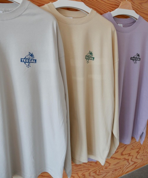 The Endless Summer(エンドレスサマー)の「【WEB / FLAG SHOP限定】TES CAL BOX LOGO LONG SLEEVE T /オーバーサイズ・ビッグシルエット・ロンT(Tシャツ/カットソー・メンズ・サンドベージュ/ラベンダー/ライトグレー/レッド/グリーン/ブルー・SMALL/MEDIUM/LARGE/X-LARGE)」の21枚目の写真
