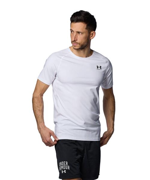 UNDER ARMOUR(アンダーアーマー)の「UAヒートギア フィッティド ショートスリーブシャツ(トレーニング/メンズ)(Tシャツ/カットソー・メンズ・ホワイト・XL/M/XXL/S/L/3XL)」の1枚目の写真