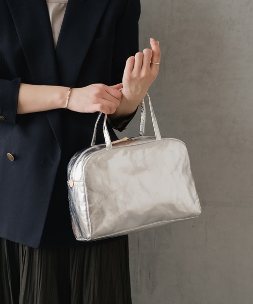 EARTH MADE（アースメイド）の「CANVAS BOSTON with POUCH ボストン（ボストンバッグ・レディース・シルバー/ブラック/Black/Silver・フリー）」の3枚目の写真