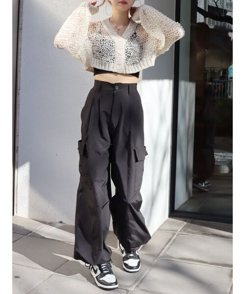 EVRIS（エヴリス）の「スカシショートカーディガン（カーディガン/ボレロ・レディース・ホワイト/ブラック/ブルー・FREE）」の9枚目の写真