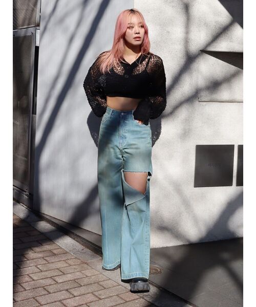 EVRIS（エヴリス）の「スカシショートカーディガン（カーディガン/ボレロ・レディース・ホワイト/ブラック/ブルー・FREE）」の16枚目の写真