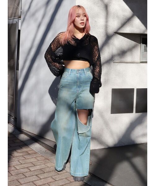 EVRIS（エヴリス）の「スカシショートカーディガン（カーディガン/ボレロ・レディース・ホワイト/ブラック/ブルー・FREE）」の18枚目の写真