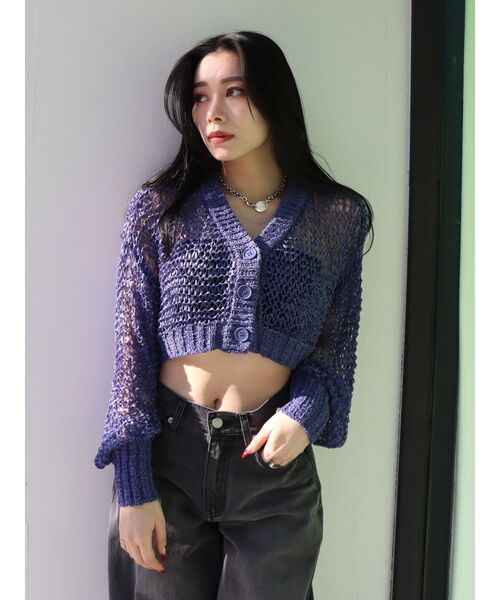 EVRIS（エヴリス）の「スカシショートカーディガン（カーディガン/ボレロ・レディース・ホワイト/ブラック/ブルー・FREE）」の22枚目の写真