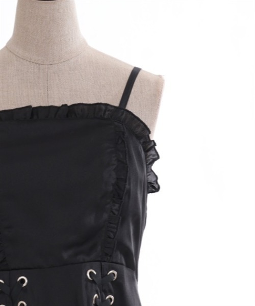 axes femme poetique フリルデザインキャミワンピース ブラック Amazon.co.jp: (アクシーズファムポエティック) axes femme