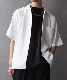 Twill Fabric Drape Shirt/別注 2WAY ドレープ オープンカラー 半袖シャツ レディース メンズ