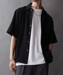 Twill Fabric Drape Shirt/別注 2WAY ドレープ オープンカラー 半袖シャツ レディース メンズ