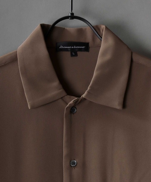 SITRY(シトリー)の「Twill Fabric Drape Shirt/別注 2WAY ドレープ オープンカラー 半袖シャツ レディース メンズ(シャツ/ブラウス・メンズ・チャコール/モカ/ホワイト/ブラック・M/L/LL)」の6枚目の写真