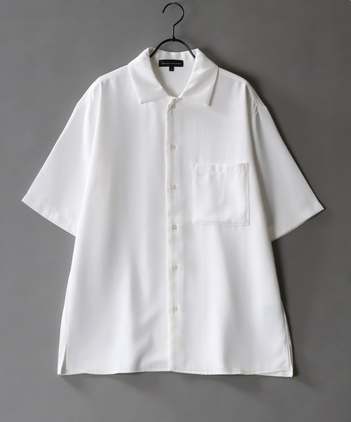 SITRY(シトリー)の「Twill Fabric Drape Shirt/別注 2WAY ドレープ オープンカラー 半袖シャツ レディース メンズ(シャツ/ブラウス・メンズ・チャコール/モカ/ホワイト/ブラック・M/L/LL)」の15枚目の写真