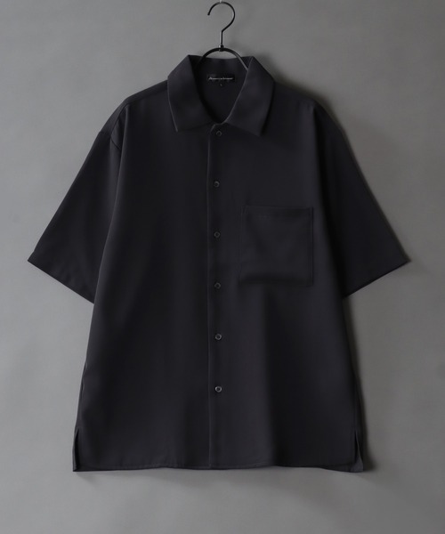 SITRY(シトリー)の「Twill Fabric Drape Shirt/別注 2WAY ドレープ オープンカラー 半袖シャツ レディース メンズ(シャツ/ブラウス・メンズ・チャコール/モカ/ホワイト/ブラック・M/L/LL)」の17枚目の写真