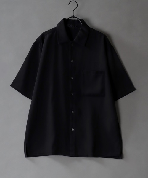 SITRY(シトリー)の「Twill Fabric Drape Shirt/別注 2WAY ドレープ オープンカラー 半袖シャツ レディース メンズ(シャツ/ブラウス・メンズ・チャコール/モカ/ホワイト/ブラック・M/L/LL)」の16枚目の写真