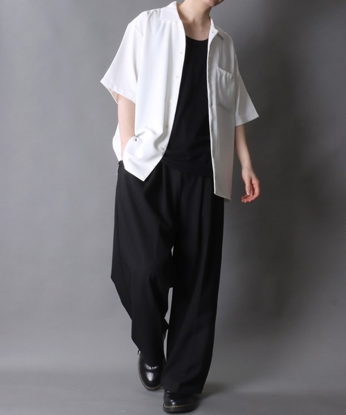 S-SUN-PLAIN Jersey shirt with devoré sweat stains｜ブラック