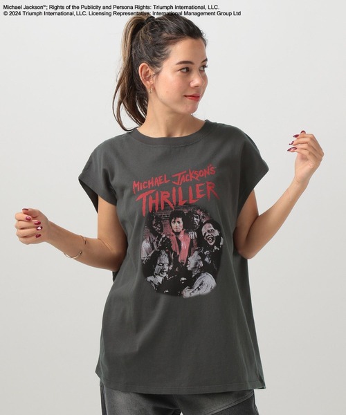 ヴィンテージ マイケルジャクソン プリントノースリーブTシャツ ブラック レア ヴィンテージ マイケルジャクソン プリントノースリーブTシャツ