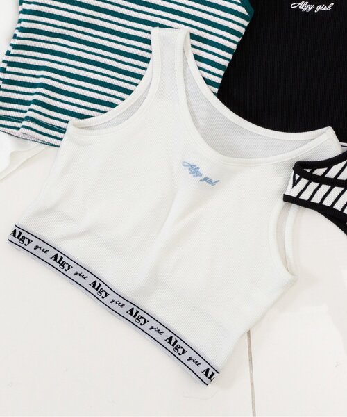 algy（アルジー）の「【ACTIVE】ロゴゴムタンタケリブタンク（タンクトップ・キッズ・その他2/ミント/ブラック/オフホワイト・XX-SMALL/X-SMALL/SMALL/MEDIUM）」の2枚目の写真