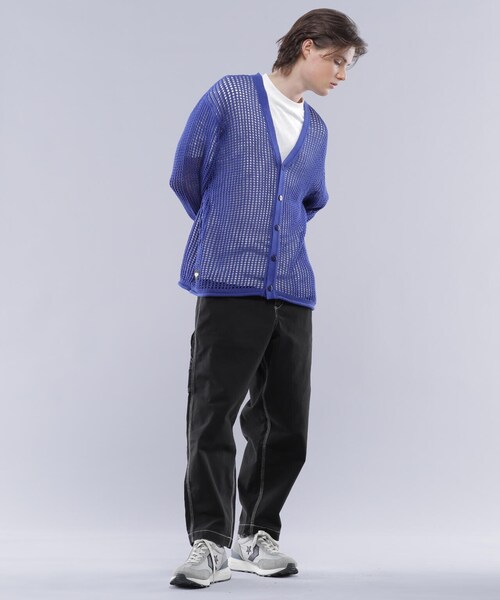 MANASTASH(マナスタッシュ)の「MANASTASH/マナスタッシュ/MESH KURTIGAN/メッシュカーディガン(カーディガン/ボレロ・メンズ・ブラック/イエロー/ブルー/モスグリーン・L/M/XL/S)」の7枚目の写真