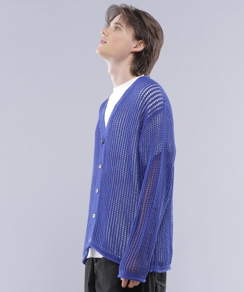 MANASTASH(マナスタッシュ)の「MANASTASH/マナスタッシュ/MESH KURTIGAN/メッシュカーディガン(カーディガン/ボレロ・メンズ・ブラック/イエロー/ブルー/モスグリーン・L/M/XL/S)」の12枚目の写真