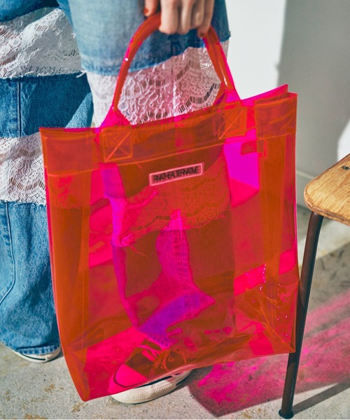 RNA（アールエヌエー）の「E4995 クリアトートバッグ（トートバッグ・レディース・ブラウン/ピンク/ブルー・FREE）」の18枚目の写真