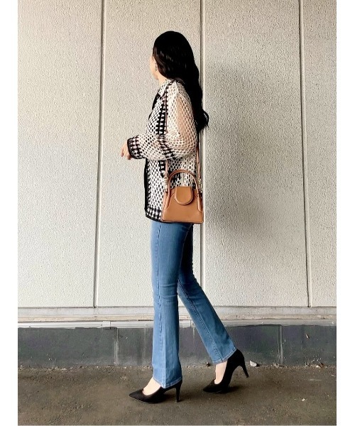 HONEYSUCKLE ROSE(ハニーサックルローズ)の「【HONEYSUCKLE ROSE】カギ針編み風カーデレイヤード(アンサンブル・レディース・ブラック/ホワイト・M/L/XL)」の18枚目の写真