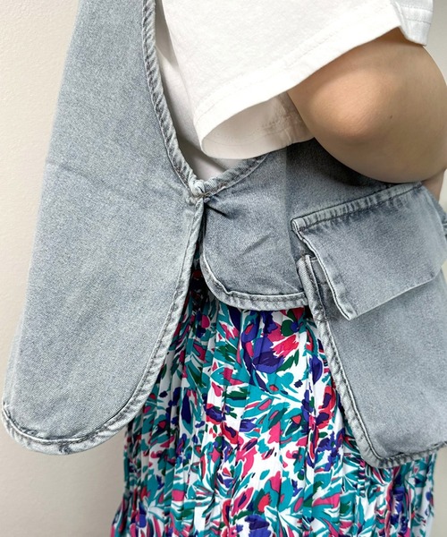 CRB（シーアールビー）の「デニムショートベスト（ベスト・レディース・ブルー/ブラック・F）」の14枚目の写真