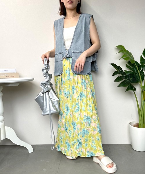 CRB（シーアールビー）の「デニムショートベスト（ベスト・レディース・ブルー/ブラック・F）」の19枚目の写真