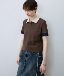 【tageechita】ショート丈カラーブロックTシャツ/ポロシャツ